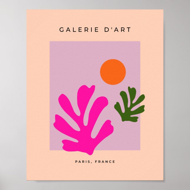 Affiche Coupe De Feuilles Abstraits Roses Et Oranges (Devant)