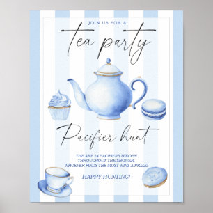 Affiche Coupe du Baby shower de thé - chasse à la suce