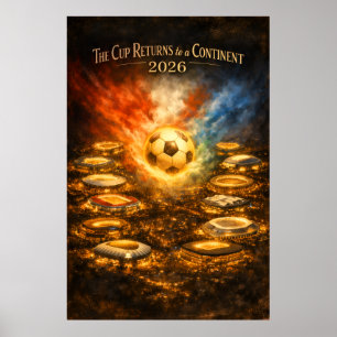 Affiche Coupe du Monde 2026 Stade Nuit Football