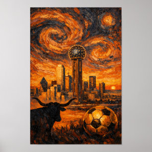 Affiche Coupe du Monde Dallas Ember Sky 2026 Art Expressio