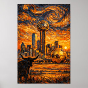 Affiche Coupe du Monde de Dallas Golden Hour 2026 Van Gohn