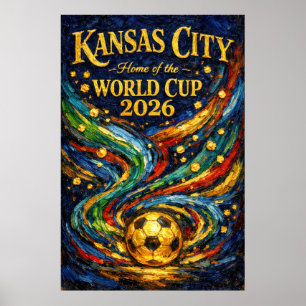 Affiche Coupe du Monde de Kansas City 2026 Peinture à l'hu