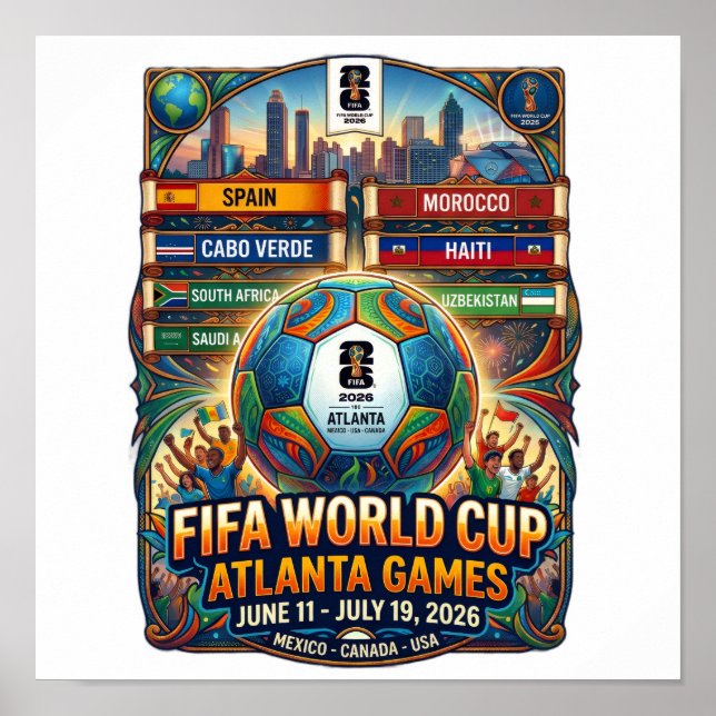 Affiche Coupe du Monde FIFA Atlanta Géorgie 2026 (Devant)