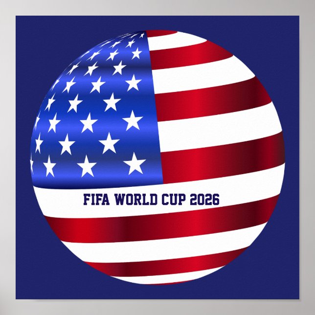 Affiche Coupe du Monde FIFA USA Drapeau (Devant)