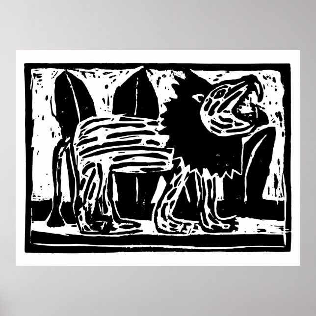 Affiche Coupe Lino Lion noir et blanc (Devant)
