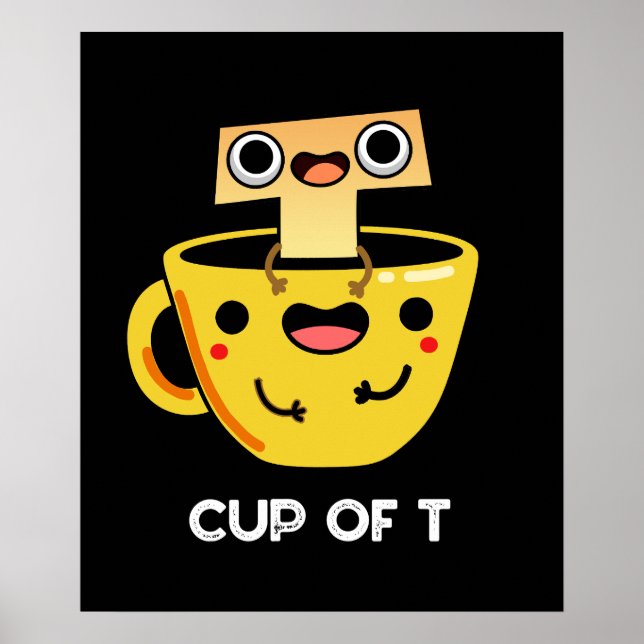 Affiche Coupe T Funny Alphabet Tea Pun Dark BG (Devant)