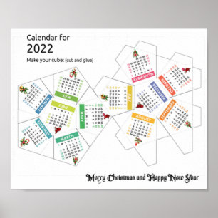 Affiche Couper le calendrier 3D 2022
