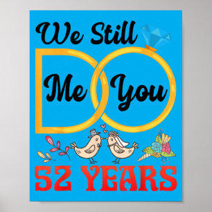 Affiche Couple 52e anniversaire de mariage Marié 52 ans