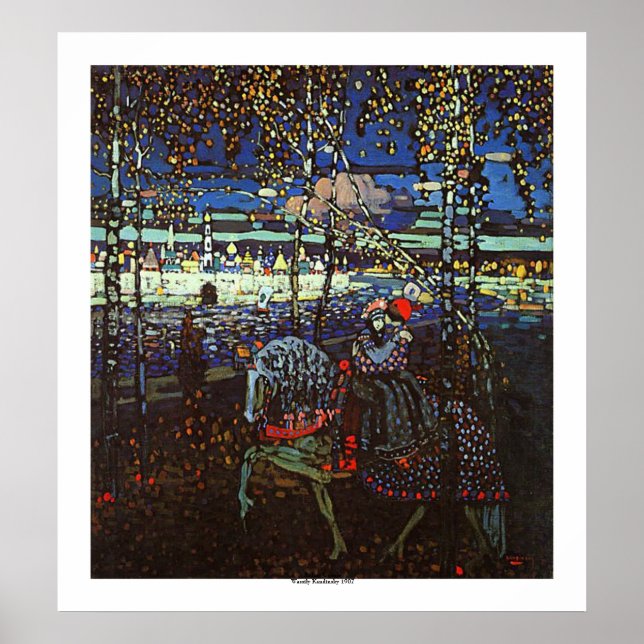 Affiche Couple à cheval par Wassily Kandinsky (Devant)