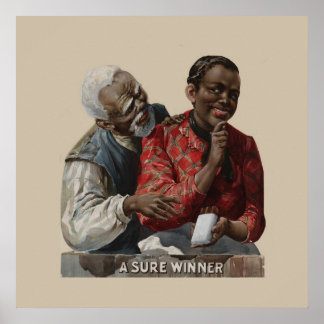 Affiche Couple afro-américain vintage 1895 Cigar Ad