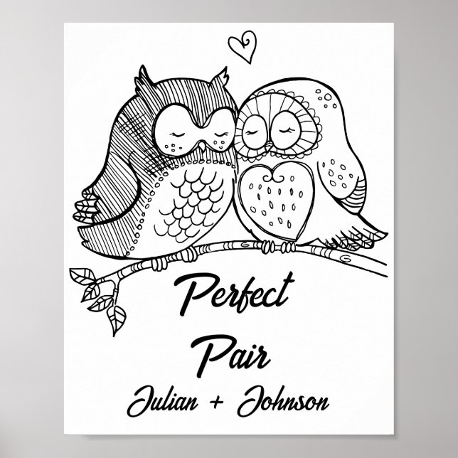 Affiche Couple apparié personnalisé parfait (Devant)