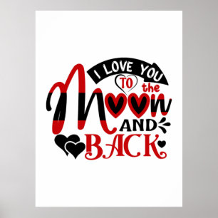 Affiche Couple Art Je T'Aime À La Lune