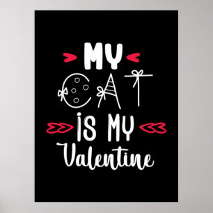 Affiche Couple Art Mon Chat Est Mon Valentin