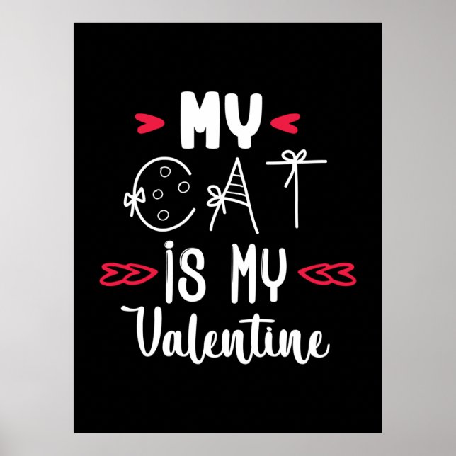 Affiche Couple Art Mon Chat Est Mon Valentin (Devant)