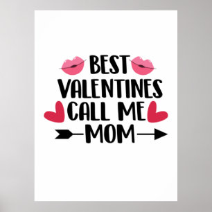 Affiche Couple Cadeau Best Valentines Appelez-Moi Maman