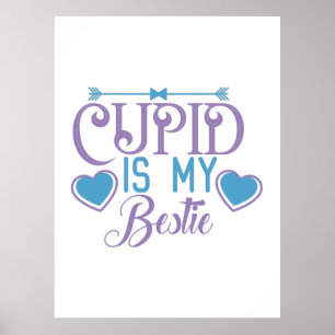 Affiche Couple Cadeau Cupid Est Mon Bestie