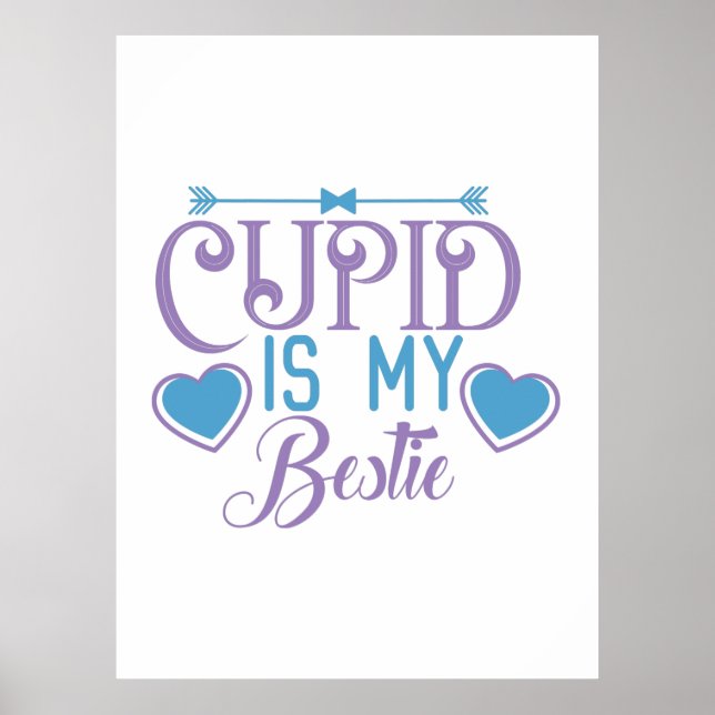 Affiche Couple Cadeau Cupid Est Mon Bestie (Devant)