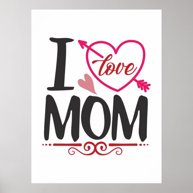 Affiche Couple Cadeau I Love Maman (Devant)