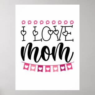 Affiche Couple Cadeau I Love Maman