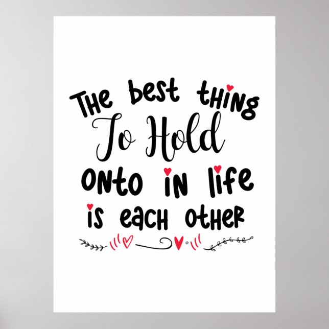 Affiche Couple Cadeau La Meilleure Chose À Tenir (Devant)