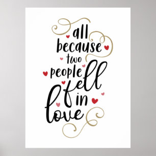 Affiche Couple Cadeau Tout Parce Que Deux Personnes Tomben