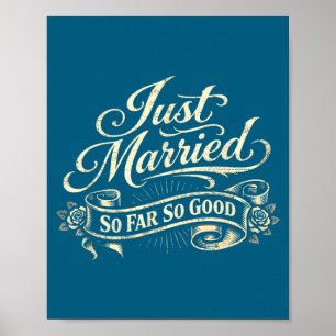 Affiche Couple classique vintage marié drôle jeune marié