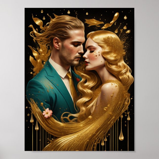 Affiche Couple d'art en or (Devant)