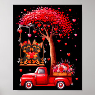 Affiche Couple de bergers allemands cœurs de la Saint-Vale