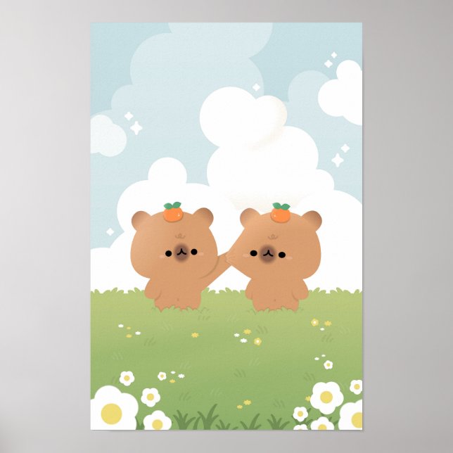 Affiche Couple de Capybara romantique (Devant)