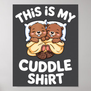 Affiche Couple de castors drôles C'est mon câlin