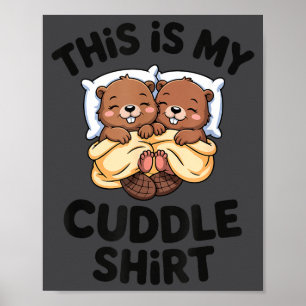 Affiche Couple de castors drôles C'est mon câlin 