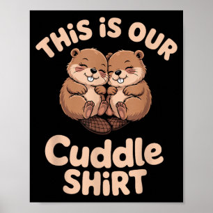 Affiche Couple de castors mignons C'est notre câlin