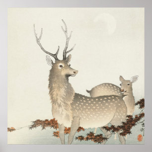 Affiche Couple de Cerfs par Ohara Koson