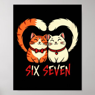 Affiche Couple de Chat Mignon Vêtements de Rue Amour Roman