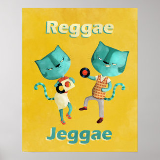 Affiche Couple de chats de Reggae Bleu