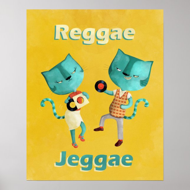 Affiche Couple de chats de Reggae Bleu (Devant)