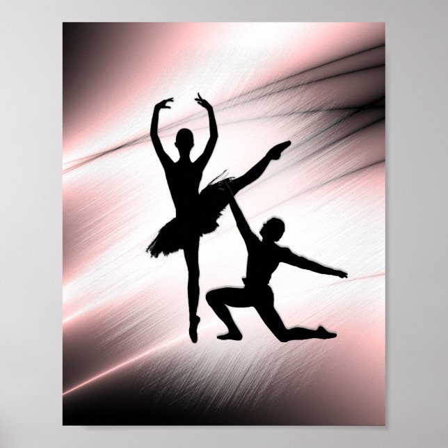 Affiche Couple de danse de ballet accent rose (Devant)