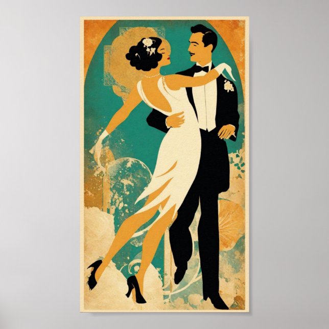 Affiche couple de danse vintage (Devant)