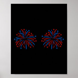 Affiche Couple de feux d'artifice amusants Usa juste ici p