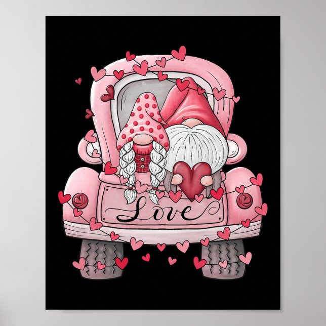 Affiche Couple de gnomes de la Saint-Valentin mignon sur u (Devant)
