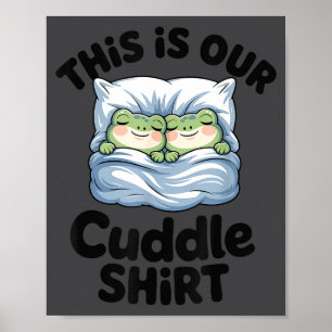 Affiche Couple de grenouilles mignonnes C'est notre câlin