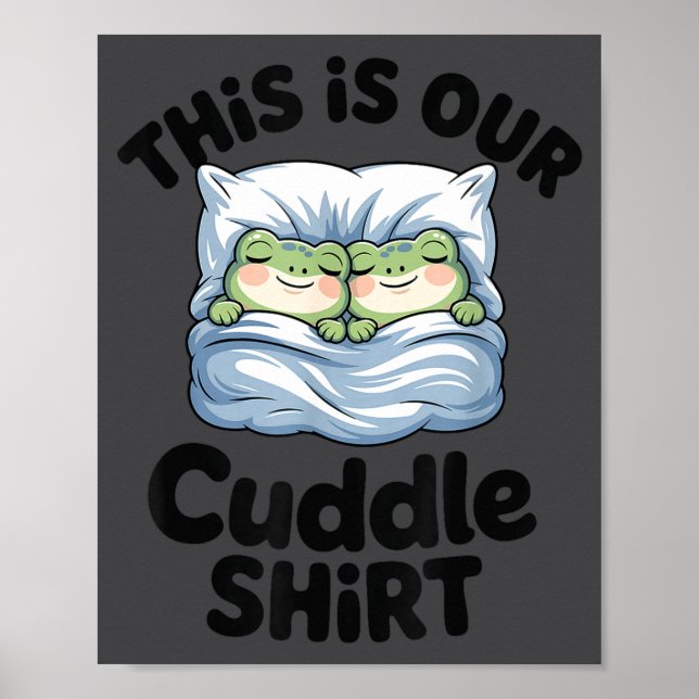 Affiche Couple de grenouilles mignonnes C'est notre câlin  (Devant)