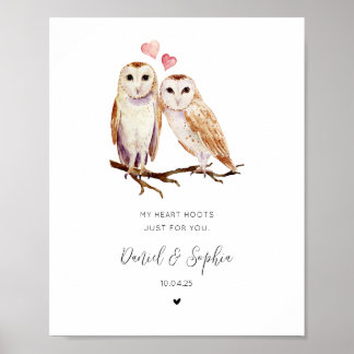 Affiche Couple de hiboux