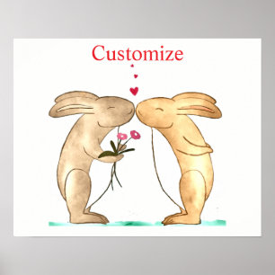 Affiche Couple de lapins s'embrassant Thunder_Cove