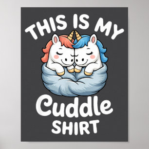Affiche Couple de licorne mignonne câlin c'est mon câlin