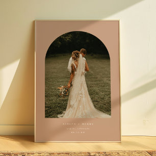 Affiche Couple de mariage à l'arche de photo en terre cuit