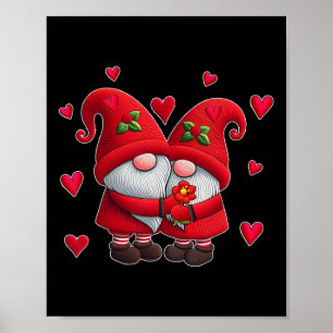 Affiche Couple de nains Costume de la Saint-Valentin coeur
