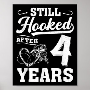 Affiche Couple de pêche 4 ans Anniversaire 4ème Mariage Ce