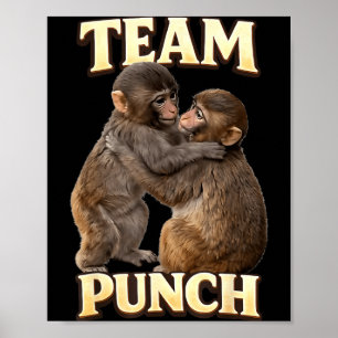 Affiche Couple de singes bébés équipe Punch avec un nouvel