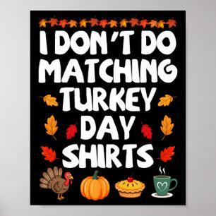 Affiche Couple de Thanksgiving Drôle Je ne fais pas d'acco